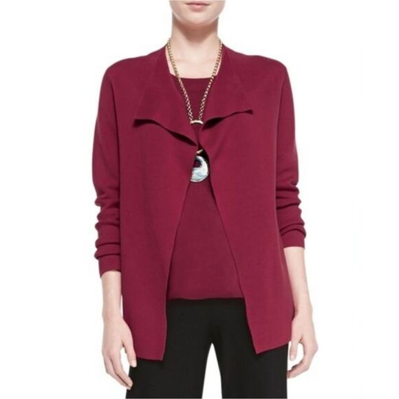 Eileen Fisher Open Knit Cardigan RedWomen’s Medium Lightweight Layering - Picture 5 of 5